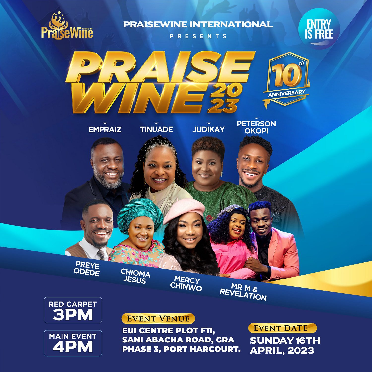 2023 Event Alert – PraiseWine 10th Anniversary Live in Port Harcourt